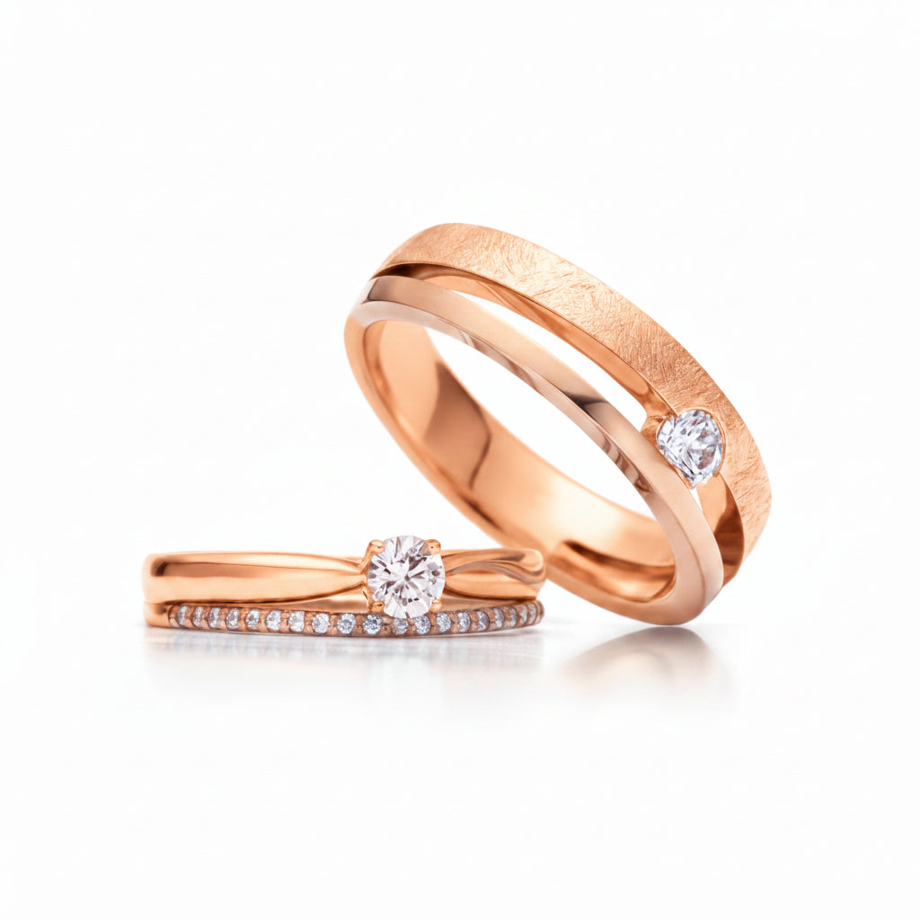 Twisted Rope Infinity Silver Couple Ring 