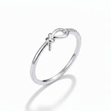 Unity Knot Sparkle Silver Ring for Women 
