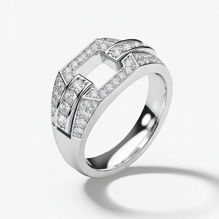 Valence Signet Silver Ring for Men 
