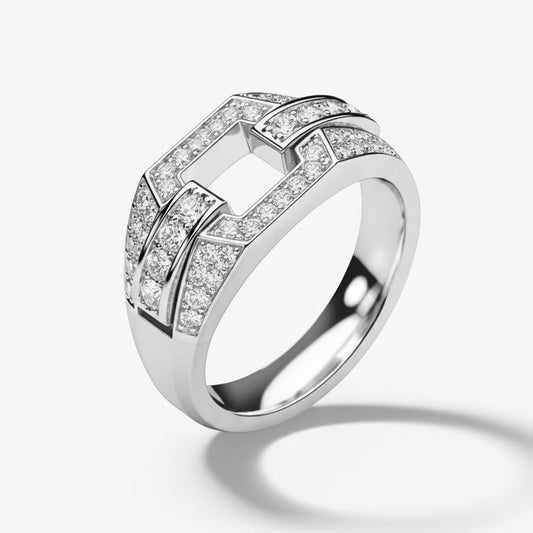 Valence Signet Silver Ring for Men 