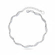 Wave Pave Cubic Zirconia Silver Bracelet For Women 