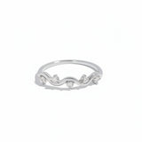 Wavy Elegance Silver Ring for Women 