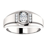 Zenith Solitaire Silver Ring for Men 