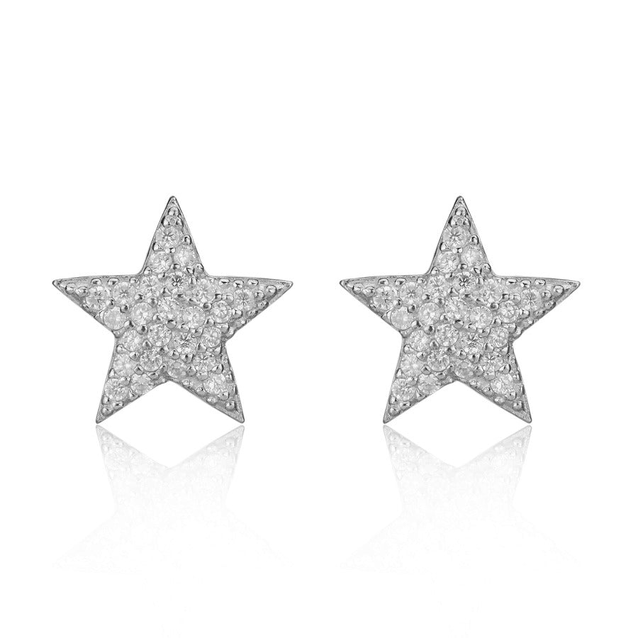 diamond stud star shape earring for girls and women