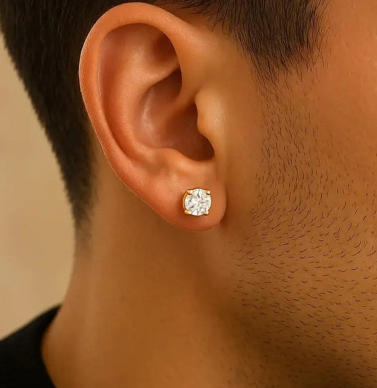 Shadow 925 Silver Studs for Men