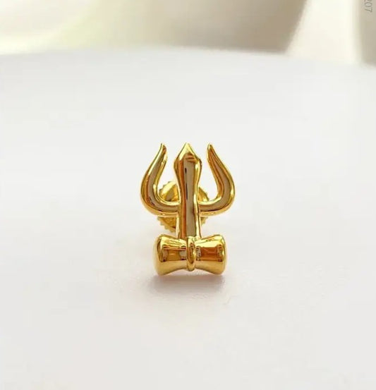 Mahadev Trishul  925 Silver Studs for Men