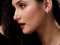 Video clip of Luxaore Triangle Silver Earring For Women and girls