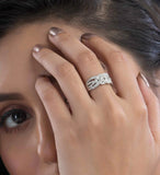 high quality Dazzle Band Silver Ring For Women and girls