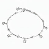 r Stardust Drip Silver Anklet for women 