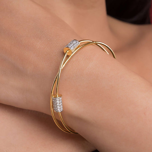 Glimmer Silver Bangle For Women