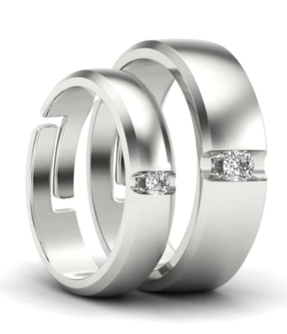 Romance Radiance Silver Couple Ring