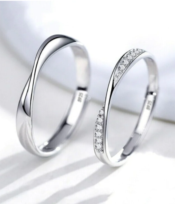 Regal Band Silver Couple Ring