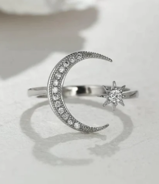 Lunar Harmony Silver Ring For Women