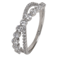 Criss Cross CZ Diamond Silver Ring