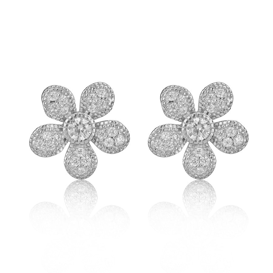 white Flower design chandi ki earring for girls